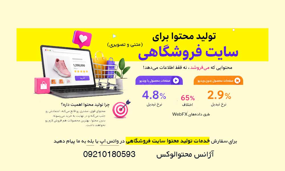 خدمات تولید محتوا برای سایت فروشگاهی